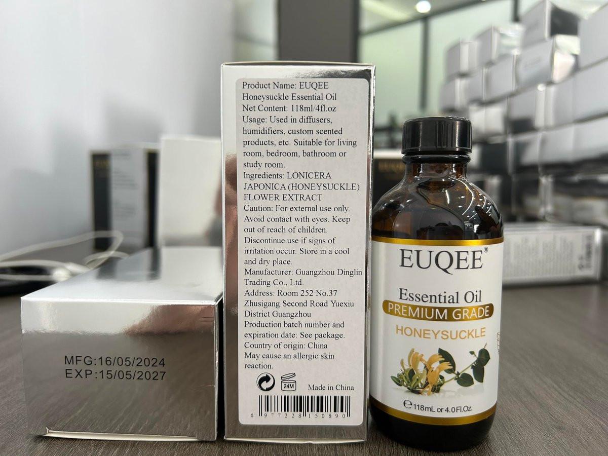 EUQEE Geißblatt (Honeysuckle) Ätherisches Öl 118ml – Reines Premium-Öl mit Glaspipette für Diffuser, DIY-Seifen- und Kerzenherstellung – 4 Fl. Oz.