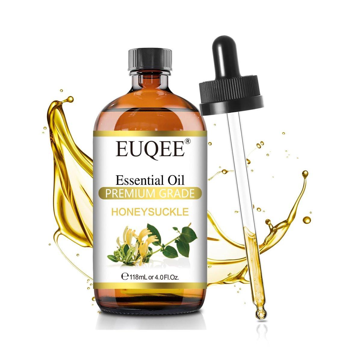 EUQEE Geißblatt (Honeysuckle) Ätherisches Öl 118ml – Reines Premium-Öl mit Glaspipette für Diffuser, DIY-Seifen- und Kerzenherstellung – 4 Fl. Oz.