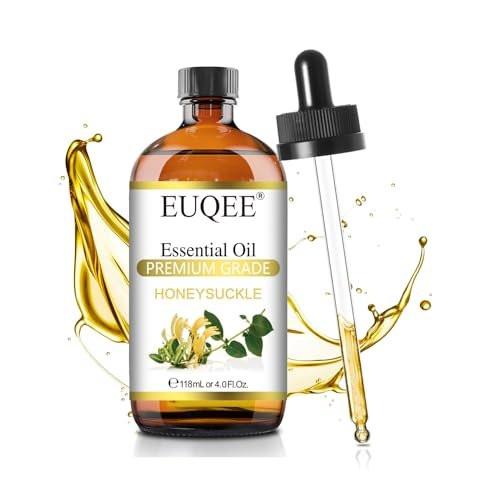 EUQEE Geißblatt (Honeysuckle) Ätherisches Öl 118ml – Reines Premium-Öl mit Glaspipette für Diffuser, DIY-Seifen- und Kerzenherstellung – 4 Fl. Oz.