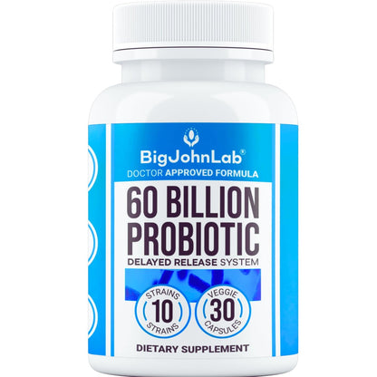 BIGJOHNLAB® – Probiotika zur Gewichtskontrolle – 6 probiotische Stämme – Präbiotika – Schlüsselbestandteile Cayennepfeffer & Grüner Tee – Unterstützt die Darmgesundheit – Gewichtsmanagement für Frauen & Männer – 30 Kapseln