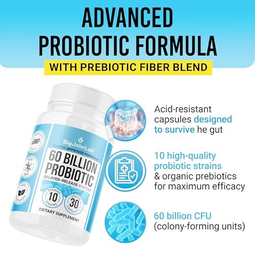 BIGJOHNLAB® – Probiotika zur Gewichtskontrolle – 6 probiotische Stämme – Präbiotika – Schlüsselbestandteile Cayennepfeffer & Grüner Tee – Unterstützt die Darmgesundheit – Gewichtsmanagement für Frauen & Männer – 30 Kapseln
