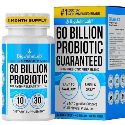 BIGJOHNLAB® – Probiotika zur Gewichtskontrolle – 6 probiotische Stämme – Präbiotika – Schlüsselbestandteile Cayennepfeffer & Grüner Tee – Unterstützt die Darmgesundheit – Gewichtsmanagement für Frauen & Männer – 30 Kapseln
