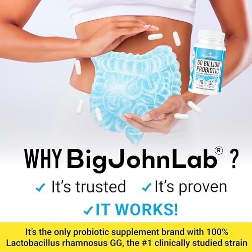 BIGJOHNLAB® – Probiotika zur Gewichtskontrolle – 6 probiotische Stämme – Präbiotika – Schlüsselbestandteile Cayennepfeffer & Grüner Tee – Unterstützt die Darmgesundheit – Gewichtsmanagement für Frauen & Männer – 30 Kapseln