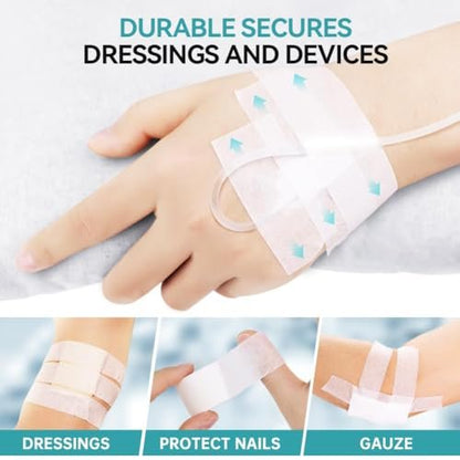 Dimora Paper Medical Tape 16 Rollen - Hypoallergenes Weißes Chirurgisches Klebeband für empfindliche Haut, Atmungsaktives Erste-Hilfe-Wundpflaster mit schmerzfreiem Entfernen, Fixiert Verbände und Medizinprodukte - 2,5 cm x 9,1 m