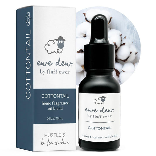 Hustle & Blush Ätherisches Öl für Trocknerbälle, 15ml Cottontail, natürlicher Wäscheduft, langanhaltender Frischeduft, Wolltrocknerbälle ideal für Diffuser, Kerzenherstellung, Mehrzweck für Zuhause & DIY
