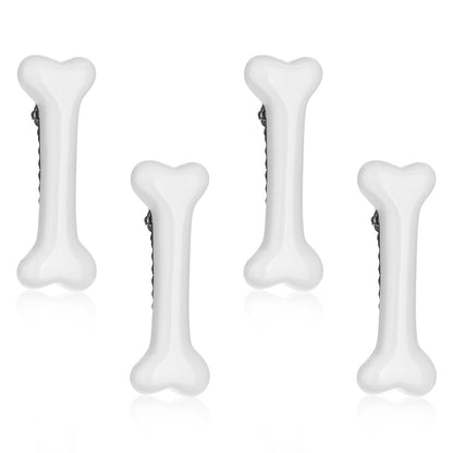Mabor 4er-Pack Knochen-Haarklammern Weiß – Haarspangen für Damen, Halloween-Kostüm, Alltag, Weiße Knochen-Alligator-Clips