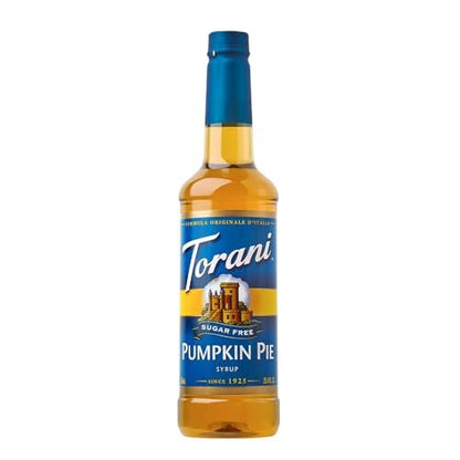 Torani Sugar Free Pumpkin Pie Sirup – 750 ml – Kalorienfreier Kürbisgeschmack für Kaffee, Desserts & Cocktails