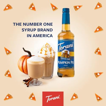 Torani Sugar Free Pumpkin Pie Sirup – 750 ml – Kalorienfreier Kürbisgeschmack für Kaffee, Desserts & Cocktails