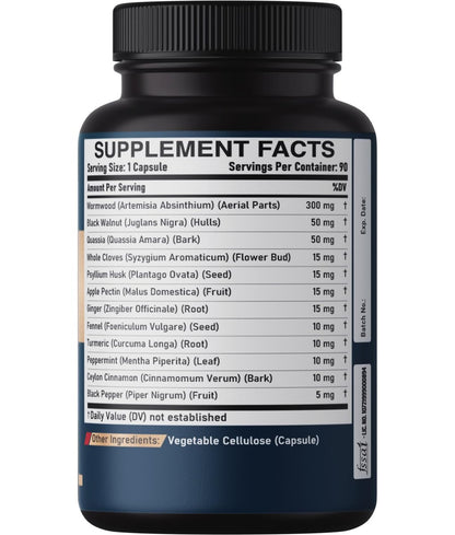 DEDICAD 12in1 Wermut, Schwarznuss, Nelken Kapseln – Immun- und Stimmungsunterstützung – 3-Monatsvorrat – 90 vegane Kapseln