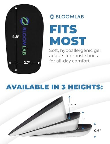 Orthopädische Fersenerhöhungseinlagen für Fersenschmerzen & Beinlängendifferenz – Weiche Gel-Fersenkissen, 3 Höhenoptionen (0,6"/1"/1,35"), Standardbreite, für Damen & Herren, 1 Paar