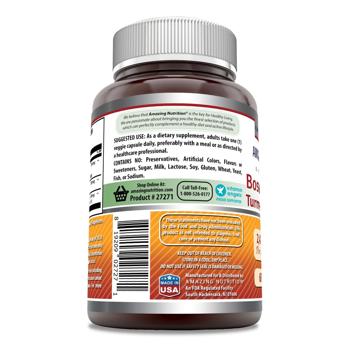 Amazing Formulas Boswellia-Extrakt, Kurkuma und Sauerkirsche Kapseln | 2400 mg pro Portion | 60 vegane Kapseln | Non-GMO | Glutenfrei | Hergestellt in USA
