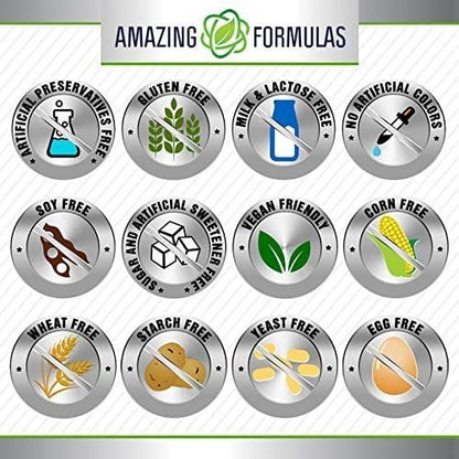 Amazing Formulas Boswellia-Extrakt, Kurkuma und Sauerkirsche Kapseln | 2400 mg pro Portion | 60 vegane Kapseln | Non-GMO | Glutenfrei | Hergestellt in USA