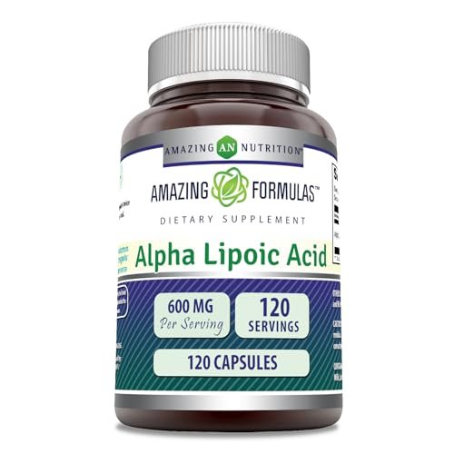 Amazing Formulas Alpha-Liponsäure | 600 mg pro Portion | Kapseln | Nicht-GVO | Glutenfrei | Hergestellt in den USA (1 Packung | 120 Kapseln)