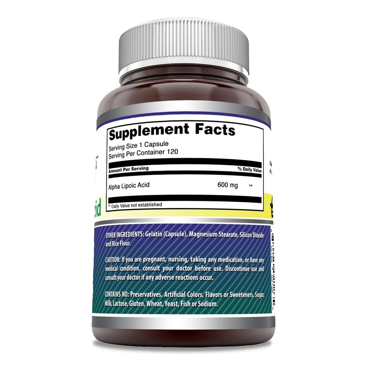 Amazing Formulas Alpha-Liponsäure | 600 mg pro Portion | Kapseln | Nicht-GVO | Glutenfrei | Hergestellt in den USA (1 Packung | 120 Kapseln)
