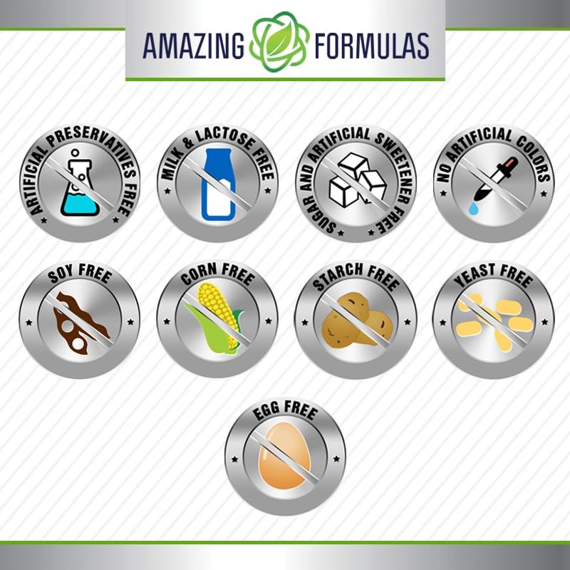Amazing Formulas Alpha-Liponsäure | 600 mg pro Portion | Kapseln | Nicht-GVO | Glutenfrei | Hergestellt in den USA (1 Packung | 120 Kapseln)