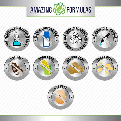 Amazing Formulas Alpha-Liponsäure | 600 mg pro Portion | Kapseln | Nicht-GVO | Glutenfrei | Hergestellt in den USA (1 Packung | 120 Kapseln)