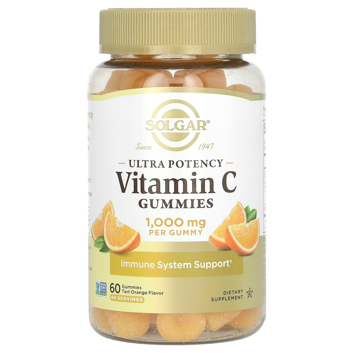 Solgar Vitamin C Gummies für Erwachsene 1.000 mg Ultra-Potenz - Immunsystem-Unterstützung für Frauen & Männer - Leckerer Orangen-Geschmack, vegan & glutenfrei, 2-Monats-Vorrat, 60 Portionen, 2 g Zucker