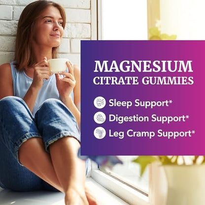 Magnesiumcitrat Gummibärchen | Extra Stärke für Ruhe, Entspannung & Verdauung | Hochabsorbierende Magnesium Gummis für Erwachsene | Vegan, Ohne Gentechnik | Himbeergeschmack Mag Gummy | 60 Stück, 1 Monatsvorrat