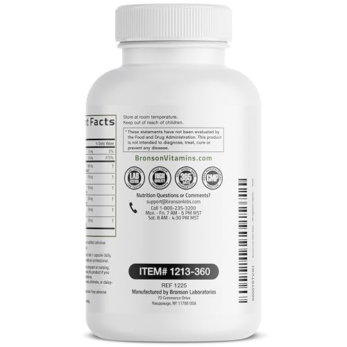 Bronson Leberreinigung Advanced Detox & Reinigungsformel Unterstützt gesunde Leberfunktion mit Mariendistel, Löwenzahn-Extrakt, Kurkuma, Artischockenblatt & mehr, Nicht-GVO, 360 vegane Kapseln