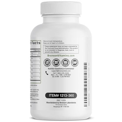 Bronson Leberreinigung Advanced Detox & Reinigungsformel Unterstützt gesunde Leberfunktion mit Mariendistel, Löwenzahn-Extrakt, Kurkuma, Artischockenblatt & mehr, Nicht-GVO, 360 vegane Kapseln