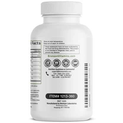 Bronson Leberreinigung Advanced Detox & Reinigungsformel Unterstützt gesunde Leberfunktion mit Mariendistel, Löwenzahn-Extrakt, Kurkuma, Artischockenblatt & mehr, Nicht-GVO, 360 vegane Kapseln