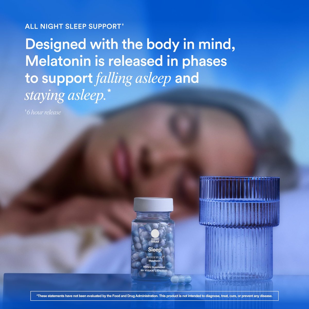 Ritual Sleep Melatonin 5mg – BioSeries Zeitfreisetzungskapseln für nächtliche Schlafunterstützung – Vegan – Ohne Arzneimittel – Vanille – 20 Kapseln