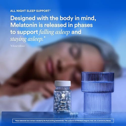 Ritual Sleep Melatonin 5mg – BioSeries Zeitfreisetzungskapseln für nächtliche Schlafunterstützung – Vegan – Ohne Arzneimittel – Vanille – 20 Kapseln