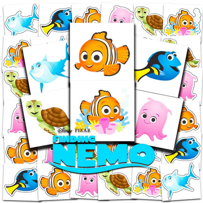 Disney Finding Nemo Tattoos Party Favors Bundle – 72 temporäre Tattoos für Kinder, Jungen und Mädchen (Finding Nemo Partyzubehör)