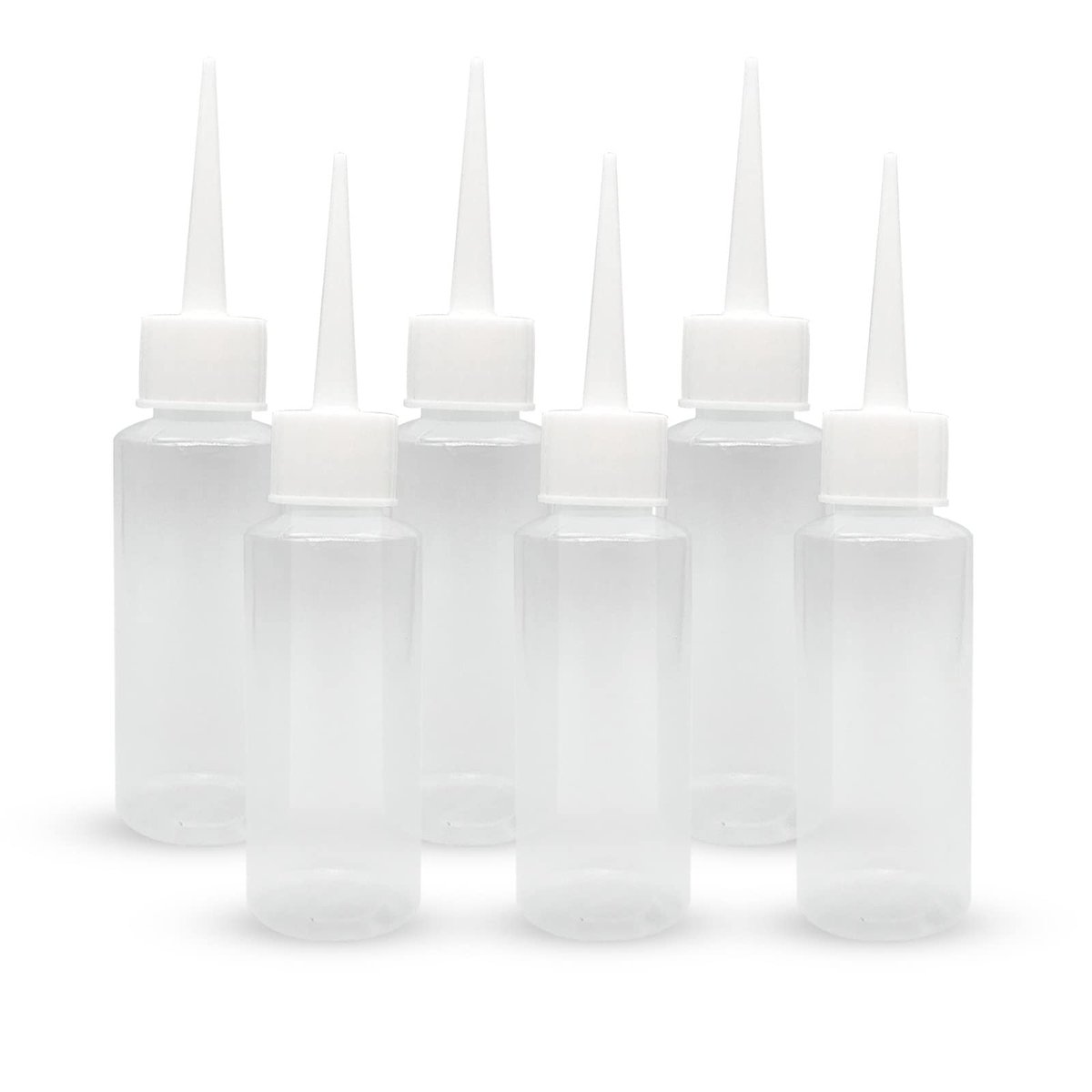 BlingKingdom 6er-Pack 50ml Quetschflaschen – Kunststoffklebeflaschen für Friseursalon, Malerei, Kunst, Basteln und Flüssigkeiten