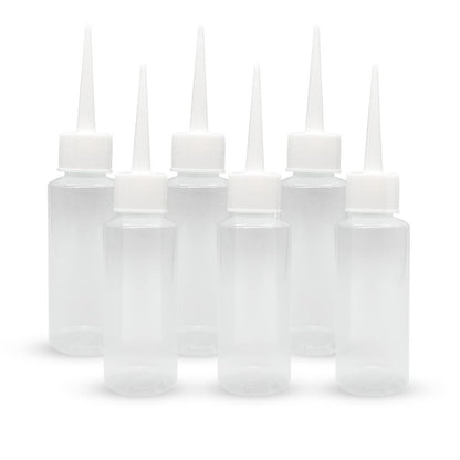 BlingKingdom 6er-Pack 50ml Quetschflaschen – Kunststoffklebeflaschen für Friseursalon, Malerei, Kunst, Basteln und Flüssigkeiten
