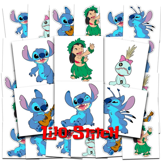 Disney Lilo & Stitch Tattoos Partytüten Bundle – 72 einzeln perforierte temporäre Tattoos für Kinder, Jungen und Mädchen (Stitch Partyzubehör)