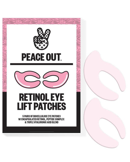 PEACE OUT Retinol Eye Lift Patches – 360° Biocellulose-Maske mit verkapseltem Retinol, Peptiden & Hyaluronsäure für sichtbar verbesserte feine Linien und Falten (5 Paare)