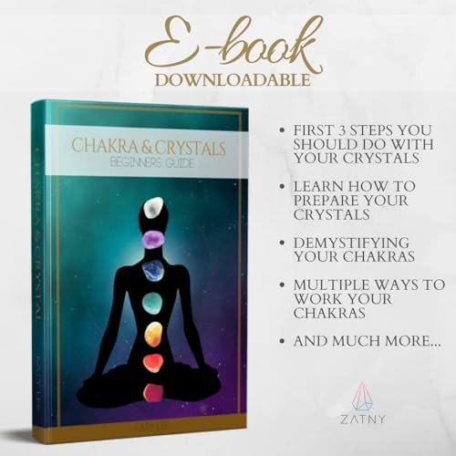 Kristalle und Heilsteine Premium Kit Samtbeutel - 7 Chakra Steine Set, E-Book, Geschenk (Winzige 7 Chakra Steine)