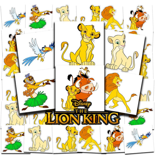 Disney Der König der Löwen Tattoos Party-Geschenke Bundle ~ 72 einzeln perforierte 2" x 2" temporäre Tattoos für Kinder, Jungen, Mädchen (König der Löwen Partyzubehör)