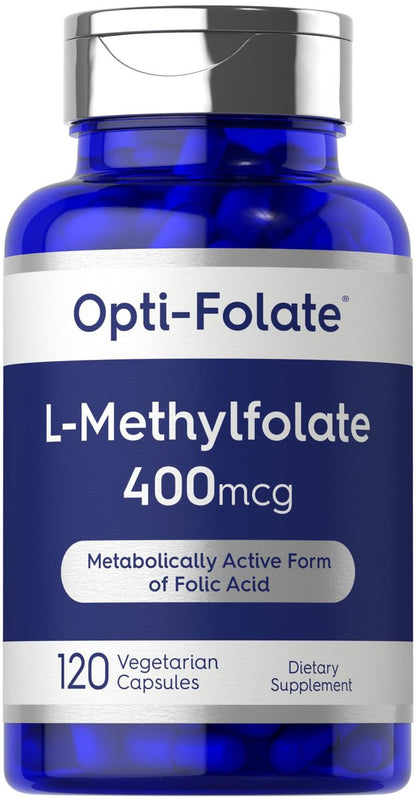Carlyle L-Methylfolat 400 mcg | 120 vegane Kapseln | Optimiertes und aktiviertes Methylfolat | Non-GMO & glutenfrei | von Opti-Folate