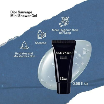 Dior Sauvage Herrenduft – Miniatur Parfüm-Geschenkset EDP & Duschgel Duo Reiseset