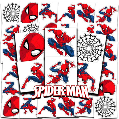Marvel Spiderman Temporäre Tattoos – 72 Stück perforierte Einzeltattoos für Kinder, Jungen, Mädchen – Partygeschenke für Spiderman-Geburtstage