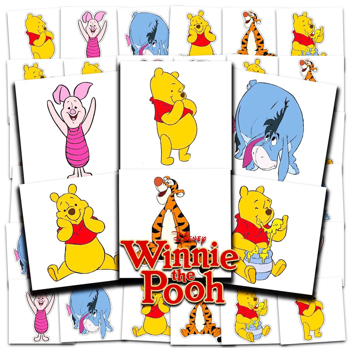 Disney Winnie Puuh Tätowierungen Partytüten Bundle ~ 72 einzeln perforierte 2" x 2" temporäre Tattoos für Kinder, Jungen und Mädchen (Winnie Puuh Partyzubehör)