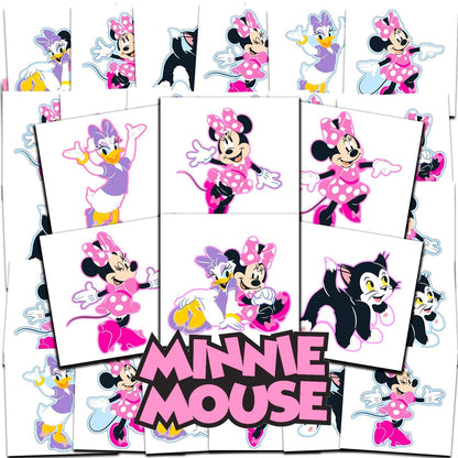 Disney Minnie Mouse Tattoos Partyspaß Paket ~ 72 perforierte einzelne 2" x 2" Minnie Mouse temporäre Tattoos für Kinder Jungen Mädchen (Minnie Mouse Partyzubehör)