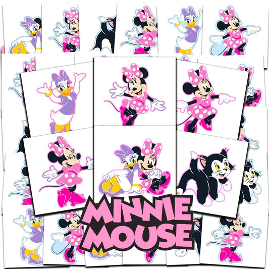 Disney Minnie Mouse Tattoos Partyspaß Paket ~ 72 perforierte einzelne 2" x 2" Minnie Mouse temporäre Tattoos für Kinder Jungen Mädchen (Minnie Mouse Partyzubehör)