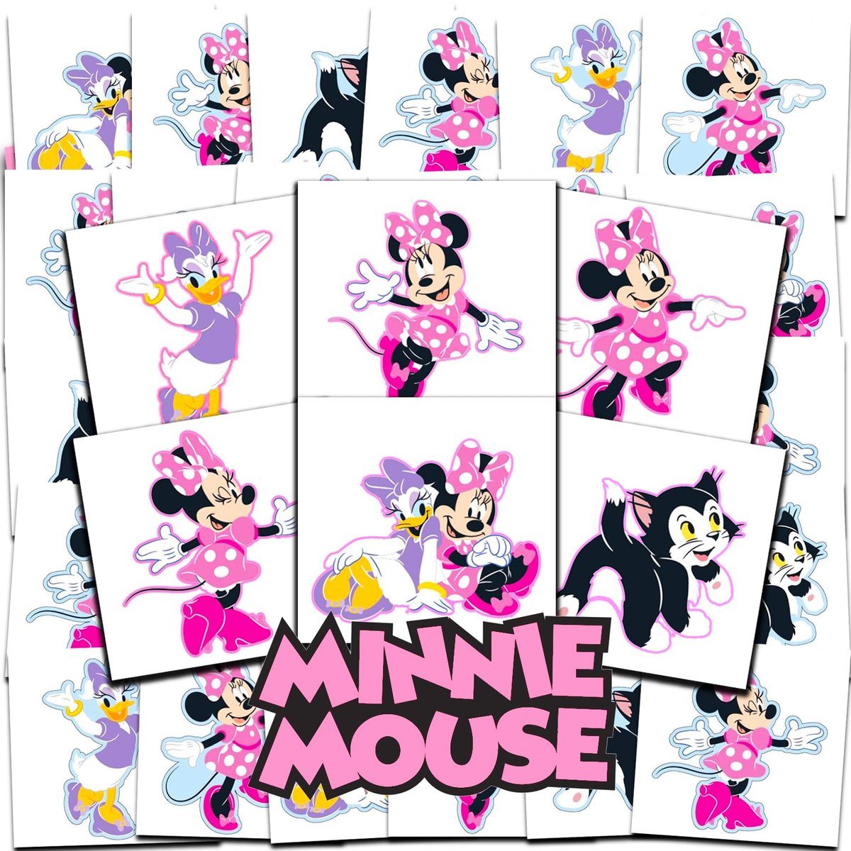 Disney Minnie Mouse Tattoos Partyspaß Paket ~ 72 perforierte einzelne 2" x 2" Minnie Mouse temporäre Tattoos für Kinder Jungen Mädchen (Minnie Mouse Partyzubehör)