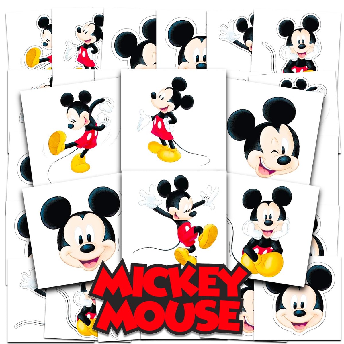 Disney Mickey Mouse Temporäre Tattoos Partytüten-Geschenke – 72 einzeln perforierte 2" x 2" Mickey Mouse Tattoos für Kinder, Jungen, Mädchen (Mickey Mouse Partyzubehör)