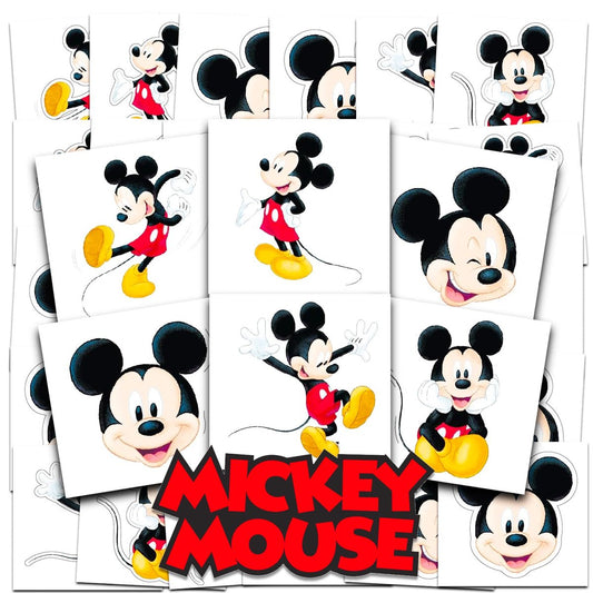 Disney Mickey Mouse Temporäre Tattoos Partytüten-Geschenke – 72 einzeln perforierte 2" x 2" Mickey Mouse Tattoos für Kinder, Jungen, Mädchen (Mickey Mouse Partyzubehör)