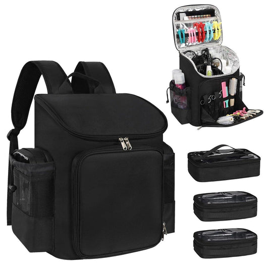 Hairstylist Reisetasche - Große Kapazität Barber Reiserucksack, Friseurtasche mit verstellbaren Trennwänden, Professionelle Kosmetiktasche für Zubehör, Friseur Must-Haves