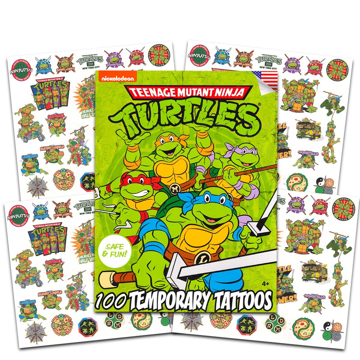 Teenage Mutant Ninja Turtles Temporäre Tattoos für Kinder – 100 TMNT Tattoos für Jungen Mädchen Partyzubehör (TMNT Partygeschenke)