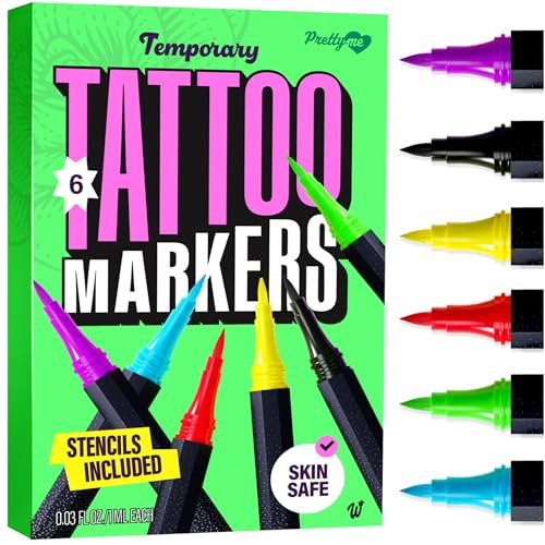 Pretty Me Temporäre Tattoo Marker – Henna Körperkunst Set für Mädchen & Erwachsene – Hautstifte als cooles Geschenk für Teenager ab 12 Jahren