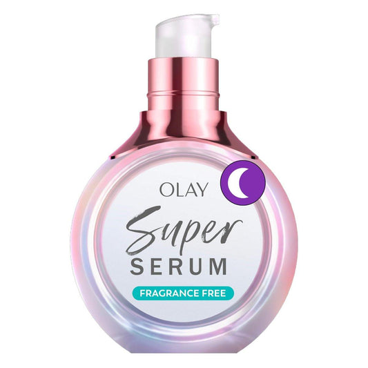 Olay Super Serum Night Repair, Duftfrei, Probiergröße - Niacinamid, Peptid, Salicylsäure & Milchsäure, Glycerin - 5-in-1 Hautpflegevorteile - Feuchtigkeitsspendend, Reduziert dunkle Flecken, Anti-Aging, 0,4 oz