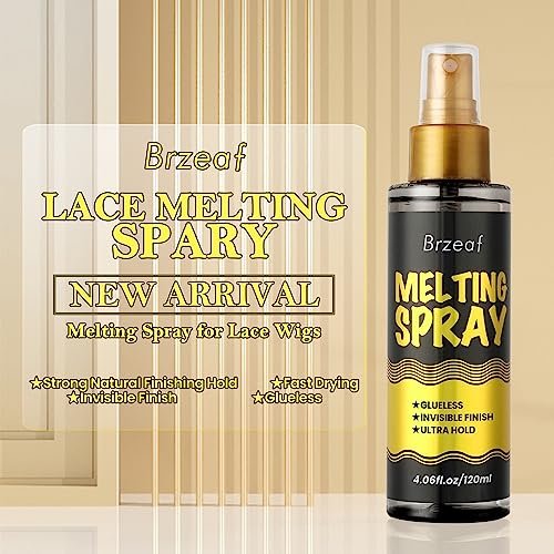Brzeaf Lace Melting Spray und Wig Band (120 ml) – Extremer Halt für Perücken, schnelltrocknend, natürlicher Finish
