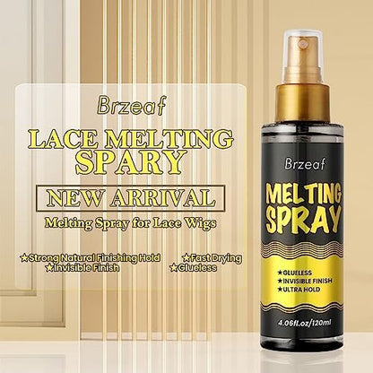 Brzeaf Lace Melting Spray und Wig Band (120 ml) – Extremer Halt für Perücken, schnelltrocknend, natürlicher Finish