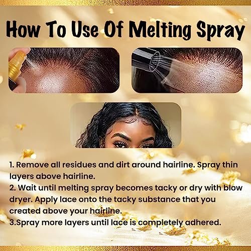 Brzeaf Lace Melting Spray und Wig Band (120 ml) – Extremer Halt für Perücken, schnelltrocknend, natürlicher Finish